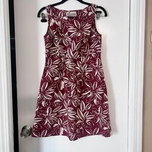 Pataloha Patagonia Dress Size 2 Red White Floral Hawaiian Cotton